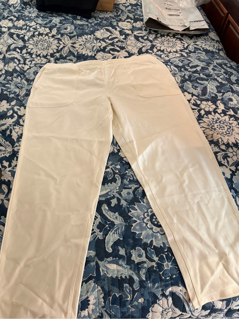 Cream Crop Length Pants